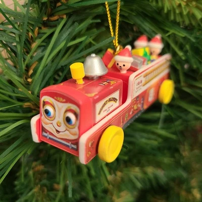 Fisher-Price Ornament 2004 Mini Winky-Blinky Firetruck  Xmas Tree Rare Mattel - Image 1 of 4