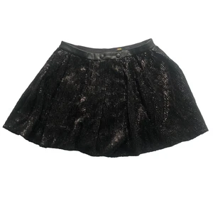 Minigonna Maje Paris 10 nera paillettes ecopelle festa sera stile pattinatore - Foto 1 di 8
