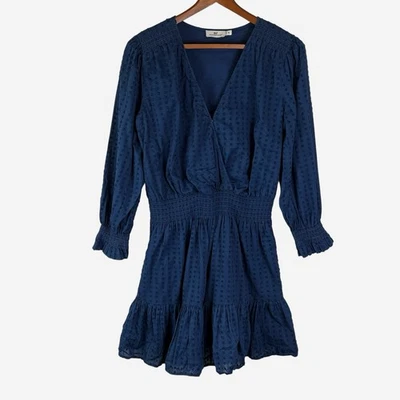 Vineyard Vines Textured Smocked Mini Dress Size M Medium Blue Cotton Resortwear - Image 1 of 4