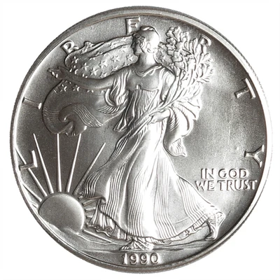 1990 $1 American Silver Eagle 1 oz Brilliant Uncirculated - Image 1 of 2