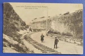 1915 lavori della Tramvia Salerno - Valle di Pompei sulla strada di Cava - Picture 1 of 3