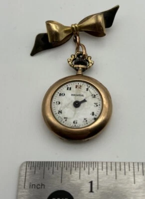 Antique Pocket Watch Brooch Fahys Bristol Switzerland #8790169 Repair? 12k Gold - Image 1 of 4