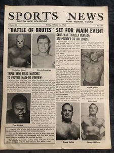 lot Oct. 1960 Sports News wrestling programs Fort Worth, Sputnik Monroe, Blanco - Picture 1 of 8
