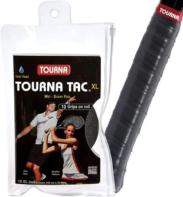 Tourna Tac XL Tennisschläger Übergriffe - schwarz - 10er Pack - Squash - Badminton