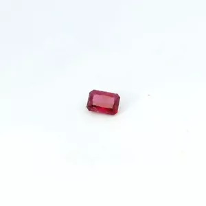 1.28ct Loose Emerald Cut Lab Created Ruby Gemstone 7 x 5mm - Picture 1 of 4