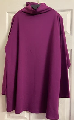NWT $148 Eileen Fisher Cozy Brushed  Jam Tencel High Funnel Neck Tunic XS M L XL - Image 1 of 3