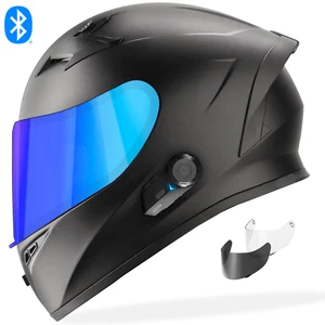 Full Face GDM Motorcycle Helmet + Bluetooth headset + 3 shields - Picture 1 of 9