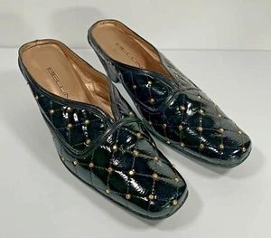 Bellini Pumps mit offenem Absatz, quadratische Zehenpartie, Rautendesign mit Nieten - Bild 1 von 11
