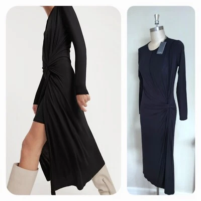NWT COUNTRY ROAD Drape MIDI dress, Black [Size 10 S] women's Evening DRES RR$179 - image 1 of 4