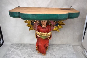 Estante de pared de madera, pedestal de estatua, querubín ángel (CU799) cáliz co - Imagen 1 de 12