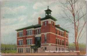 Postal de Canon City 1912, Colorado "South Canon High School" vista del edificio - Imagen 1 de 2