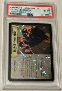 Harry Potter Juego de Cartas Coleccionables 2001 Copa Quidditch Hagrid Necesita Ayuda Holo #9 WOTC PSA Calificado 8 - Imagen 1 de 5