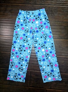 Girls Fleece Pajama Pants Stretchy Casual Blue Medium - Picture 1 of 7
