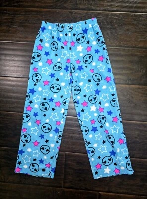 Girls Fleece Pajama Pants Stretchy Casual Blue Medium - Изображение 1 из 4