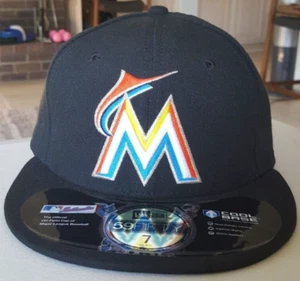 Miami Marlins MLB New Era 59FIFTY Fitted hats Black Size 7 - Picture 1 of 5