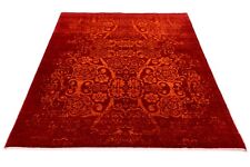 Loribaft fein 205 x 144 cm modern handgeknüpft Orientteppich Perser Rot Neu