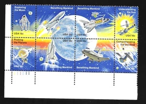 US 1981 Scott # 1912 - 1919 Benefiting Mankind Space Block of 8 18 Cents Stamps - Picture 1 of 1