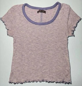 ABERCROMBIE & FITCH Teen Top Rib Knit Cropped Lettuce Edge Size XS (Bx 25) - Picture 1 of 8