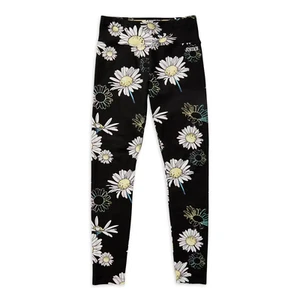 Girls Black Daisy Justice Everyday Faves Leggings size M (10) - Picture 1 of 4