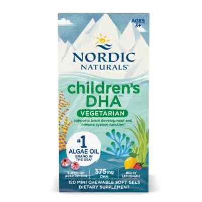 Nordic Naturals Children's DHA Vegetarian 375mg 120 Mini Chewable Softgels