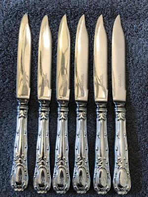 SIX TIFFANY OLD FRENCH SILVERPLATE ORANGE KNIVES FROM THE 1890s - Image 1 of 4