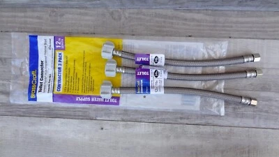 BrassCraft 3/8 «Сжатие 7/8» шариковая гайка 12» полимерная оплетка унитаз соединитель  - Изображение 1 из 4