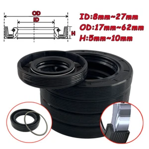 Rotary Bearing Oil Seals Lip Rotary Shaft Oil Seal with Garter Spring 8mm ~ 27mm - Picture 1 of 17