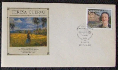Columbia FDC Teresa Cuervo Borda, 1990 with booklet. - Image 1 of 3