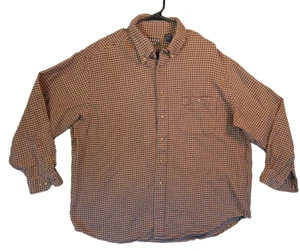 Trader Bay Flannel Checkered Button Shirt Collared Purple Off Green 2XL - Picture 1 of 7