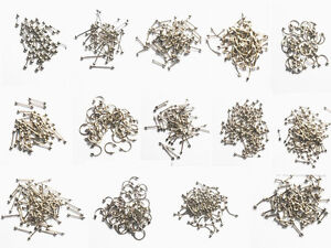 Wholesale  Mixed 140pcs 14 Style 316L Barbell Ring Body Jewelry Piercing Earring
