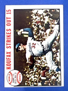 1964 Topps World Series Game 1 #136 Sandy Koufax Strikes Out 15 Baseball Card EX - Picture 1 of 2