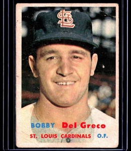 1957 Topps Bobby Del Greco St. Louis Cardinals #94 SET BREAK - Picture 1 of 2