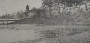 1800s Antique Etching Print *Damaged* - Picture 1 of 13