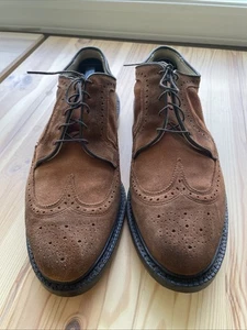 Allen Edmonds Men Size 11 Brown Suede Oxford Wingtip Dress Shoes - Picture 1 of 7