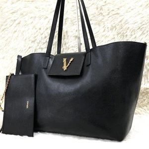 Bolso de Mano VERSACE Virtus Cuero Negro con Bolsa Gran Capacidad para Mujer - Imagen 1 de 24