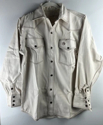 Camisa de solda ocidental clássica masculina Western Welder Outfitting natural média - Imagem 1 de 4