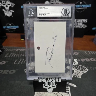 Tommy Lasorda Index Card Cut Auto Beckett Authentic - Image 1 of 2
