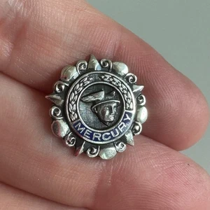 Vintage Sterling Silver Ford Mercury Man Employee Service Screw Back Lapel Pin - Picture 1 of 3
