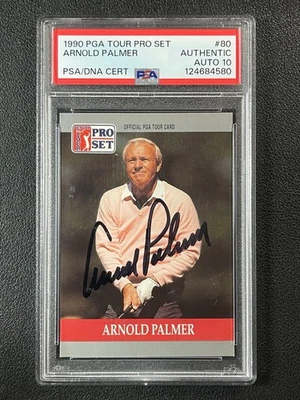 Arnold Palmer Signed 1990 PGA TOUR PRO SET Card #80 PSA AUTHENTIC 10 AUTO - Image 1 of 2