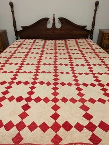 ANTIKER SCHNEIDER/REPARATUR HANDGEFERTIGTER PATCHWORK QUILT - Bild 1 von 5