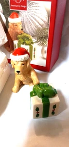Christmas Lenox Salt and Pepper Shakers DOG & PRESENT  Holiday  ~ NEW Golden Lab - Picture 1 of 5