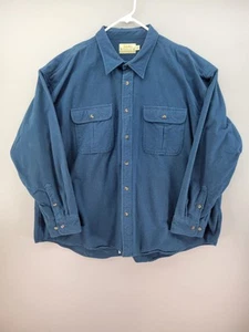 Cabela's Deerskin Soft Chamois Shirt Mens 4XL XXXXL BLUE Long Sleeve Button Up - Picture 1 of 6