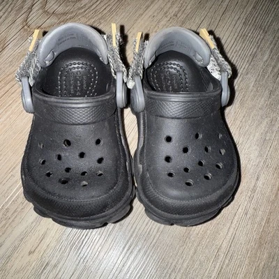Crocs Clogs Toddler Boys C 4 Black Unisex Child Kids Shoes Slip On Adjustable - Image 1 of 4