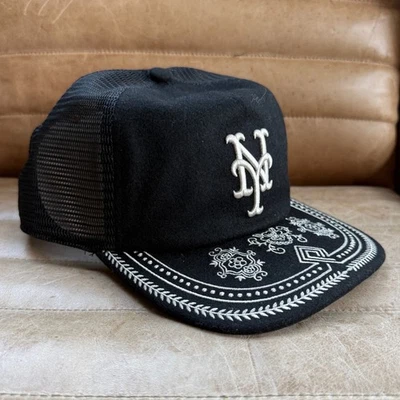 BRAND NEW Kith x '47 New York Mets Franchise LS Trucker Hat, Black, XL 7-1/2 - Image 1 of 4