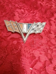 OEM Vintage Chevy Corvette V Flag Car Emblem 1964-1967 - Picture 1 of 2