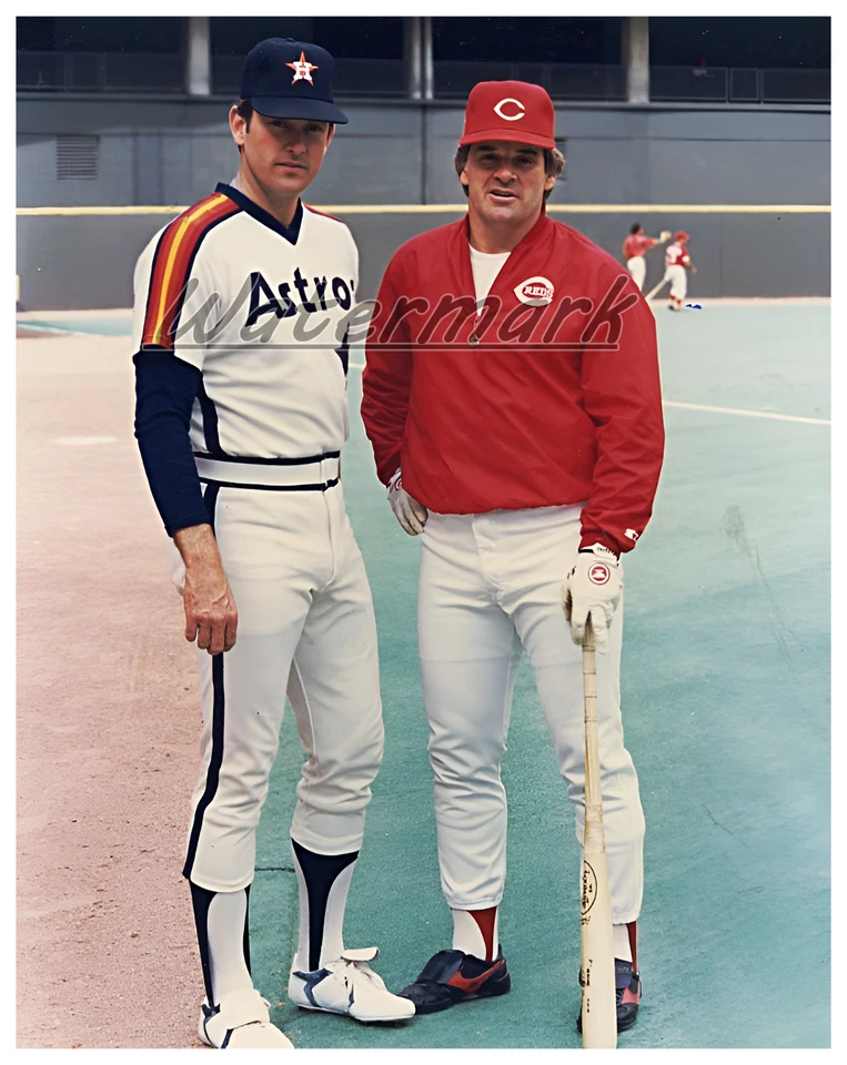 MLB Nolan Ryan Houston Astros Pete Rose Cincinnati Reds Color 8 X 10 Photo Pic - Image 1 of 1