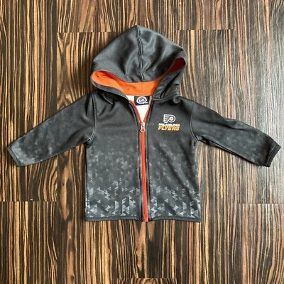 NIÑOS NHL PHILADELPHIA FLYERS SUDADERA CON CAPUCHA CREMALLERA COMPLETA NEGRA TALLA 2T Foto 1 de 4