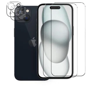 Film Protecteur pour Apple IPHONE 15 Affichage Verre 2x Appareil Photo - Photo 1/7