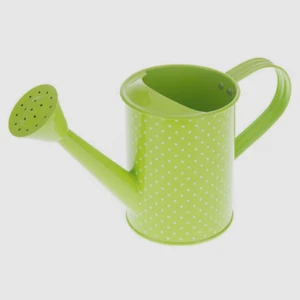 GREEN Polka Dot Metal Watering Can. Garden charming Decor. - Picture 1 of 3