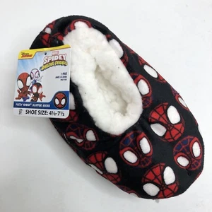 Spidey Toddler Fuzzy Babba Slipper Socks 2T-3T Shoe Size 4.5-7.5 Disney Junior - Picture 1 of 7